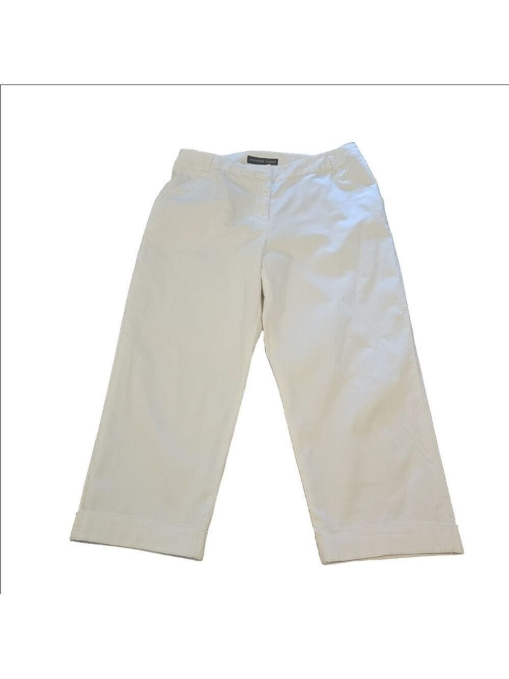 Josephine Chaus Women's White Cuffed Capris, Fully Lined, Size 10